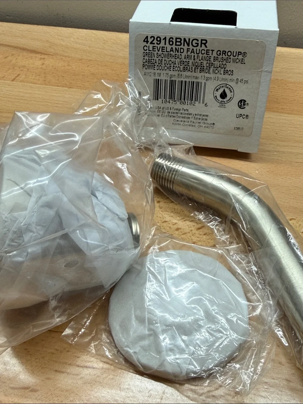 MOEN CLEVELAND Brushed Nickel Shower Head and Arm NWT